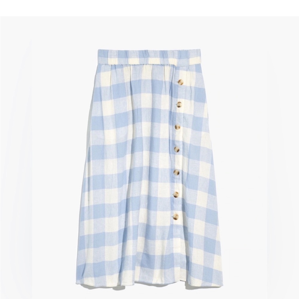 Madewell Gingham Midi Skirt